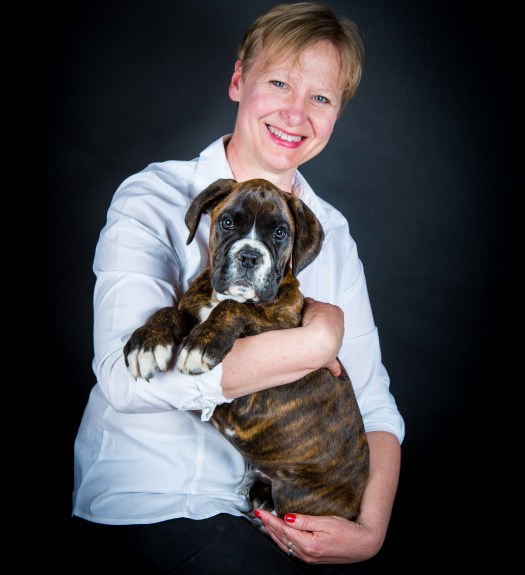 Portrait en studio maitre chien en Berry