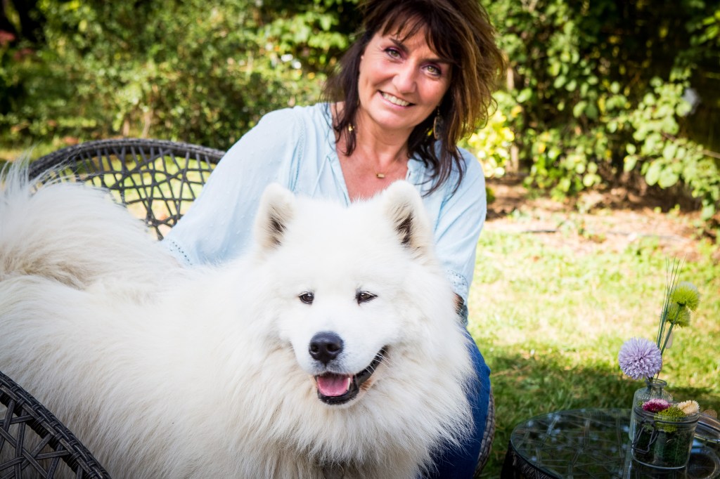 Samoyède et sa maitresse par Photographe animalier 95, 75, 91, 94