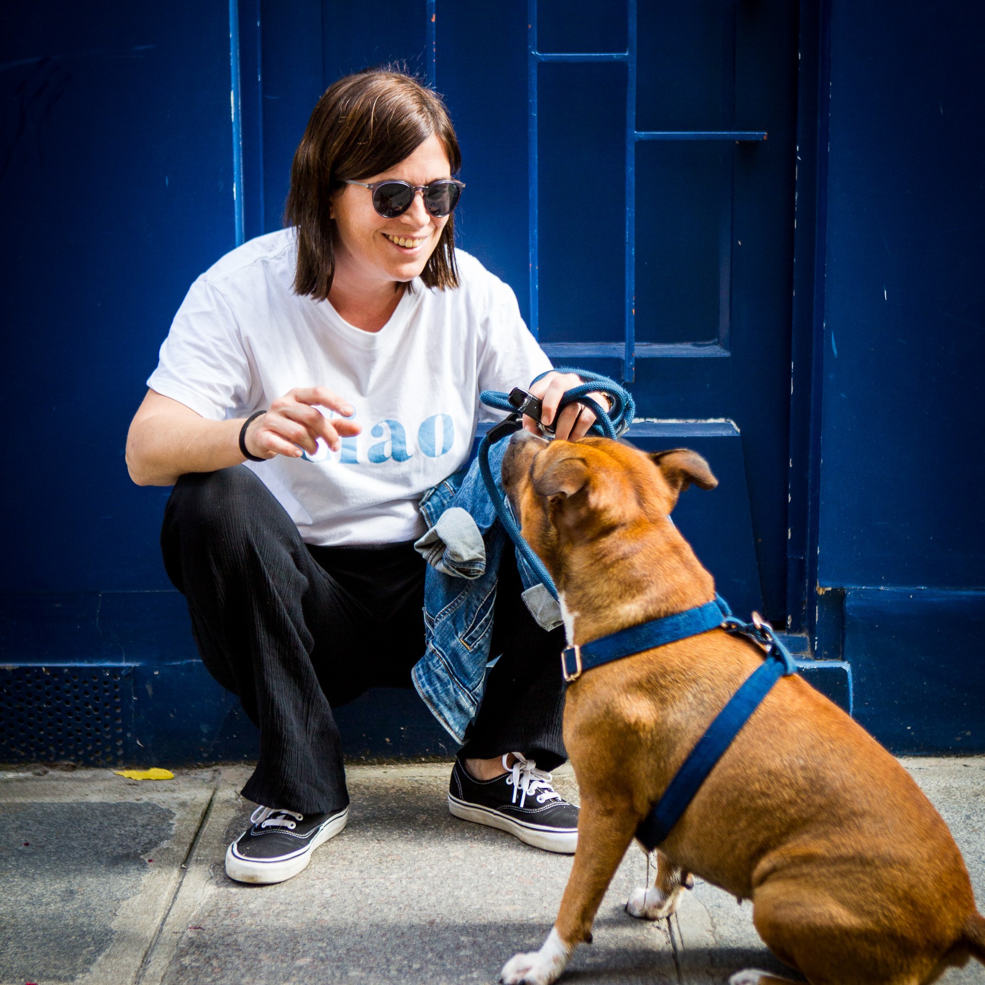 Portrait maitre et chien à Paris, Nathalie Tiennot photographe professionnelle pour chiens et chats