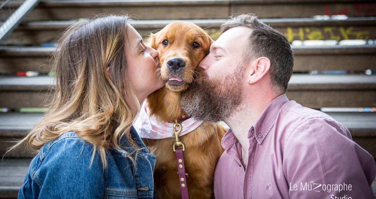 séance photo Cadeau chien saint valentin en couple à Paris