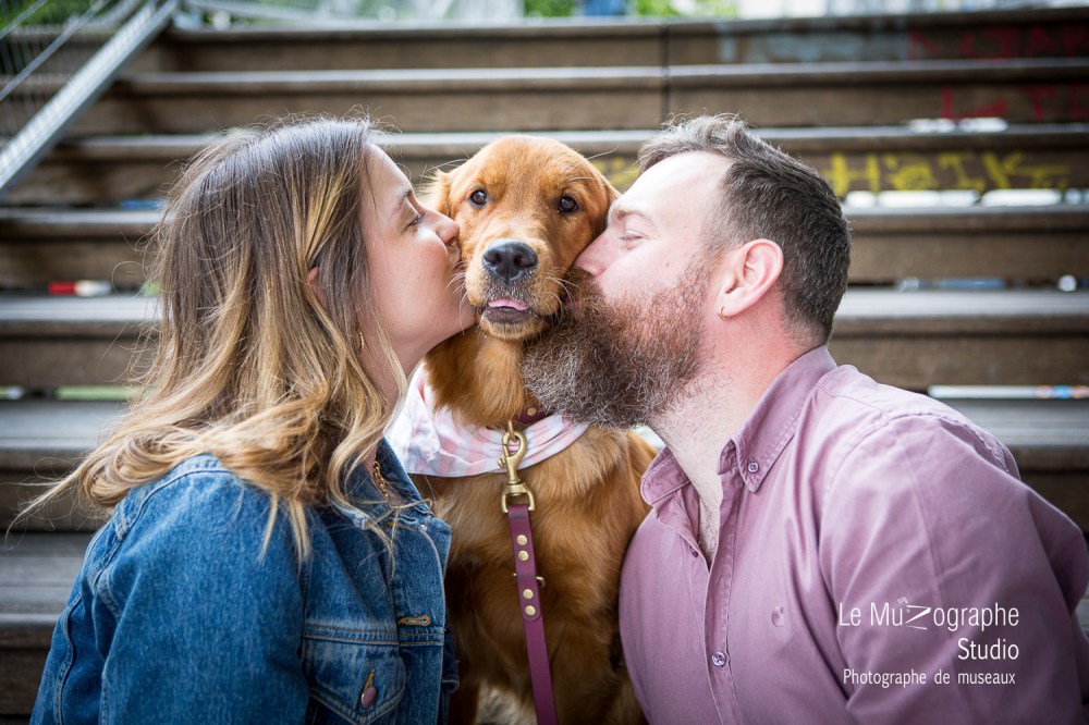 séance photo Cadeau chien saint valentin en couple à Paris